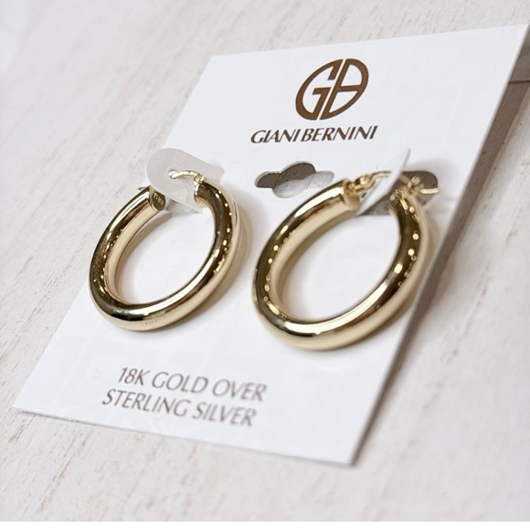 Giani Bernini Jewelry - NWT Gianni Bernini 18k Gold Over Sterling Silver Hoop Earrings